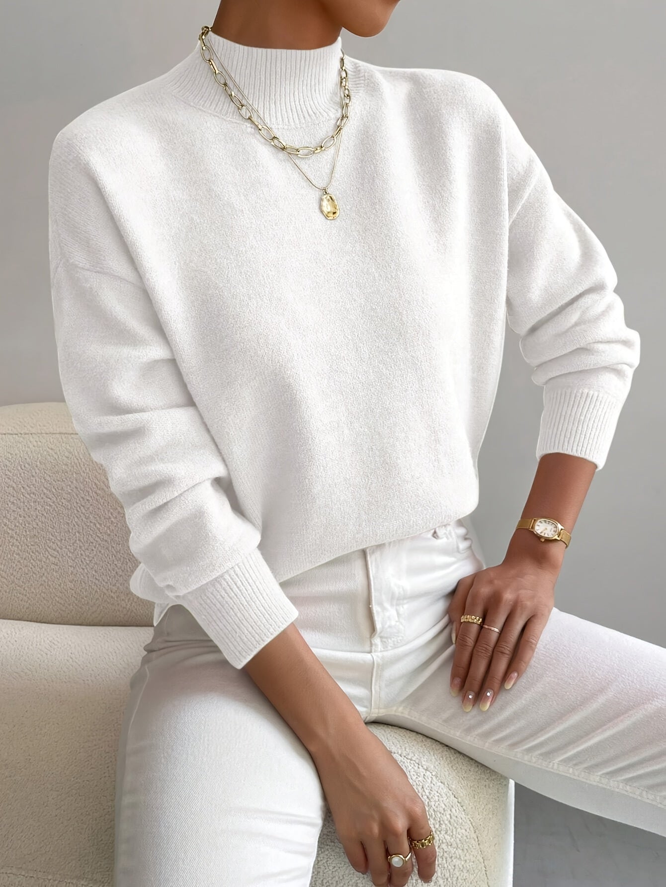Damen Eleganter Rollkragenpullover Elke