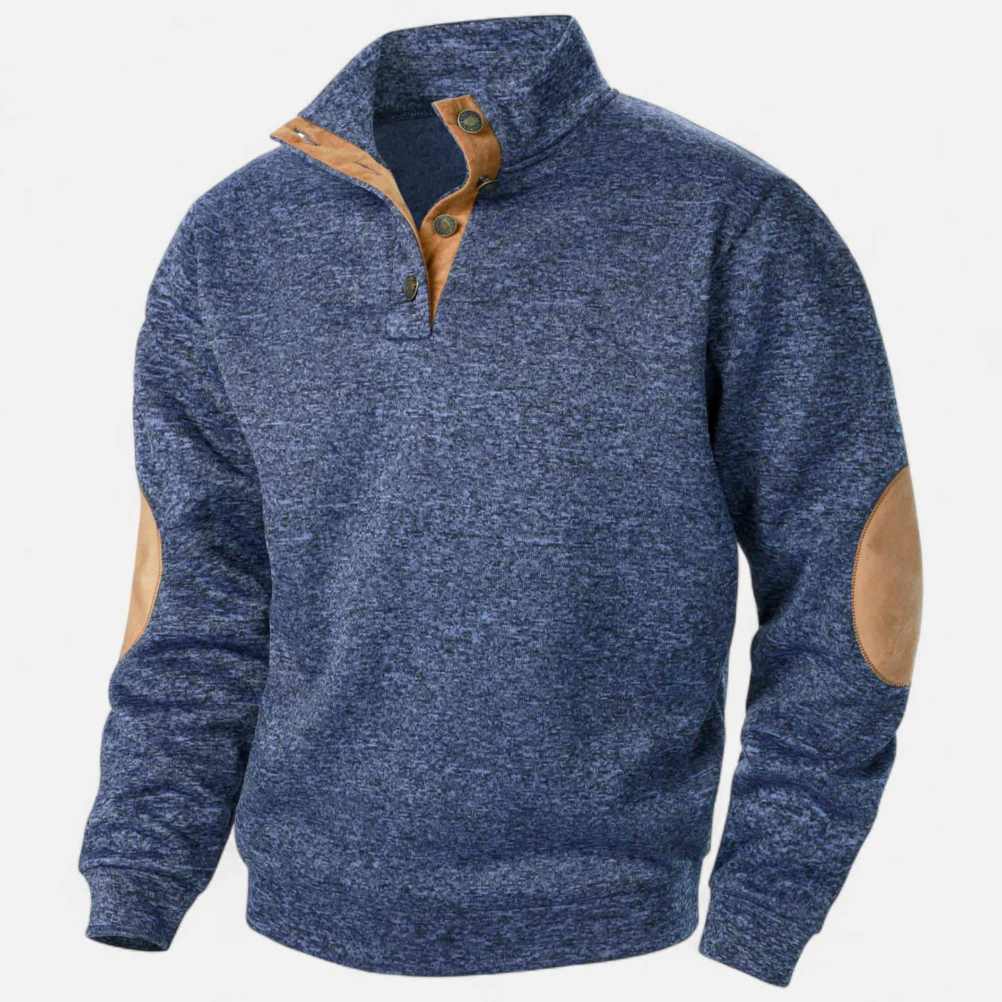 Levi Herren Strickpullover Stehkragen Patchwork