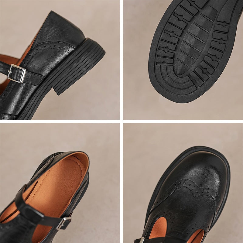 Damen Mary Janes aus Leder Elegant