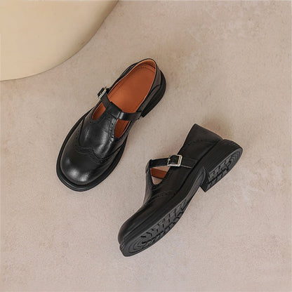 Damen Mary Janes aus Leder Elegant