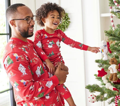 Weihnachtspajamas Familie Rot Schneemann