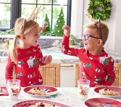 Weihnachtspajamas Familie Rot Schneemann
