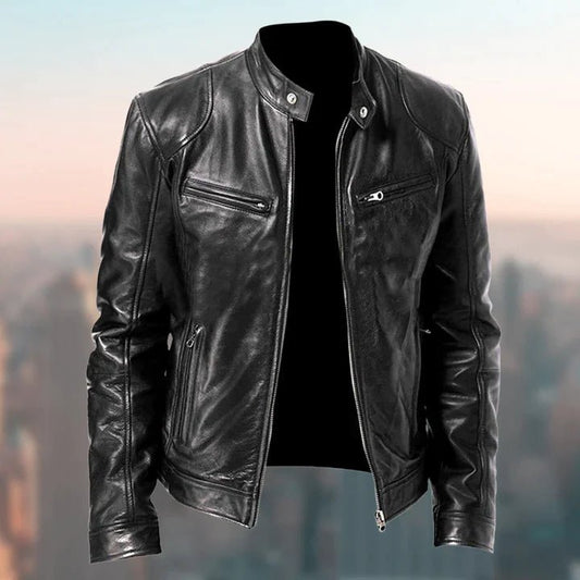Norvielle Herren Motorradjacke Winddicht Schwarz - Norvielle