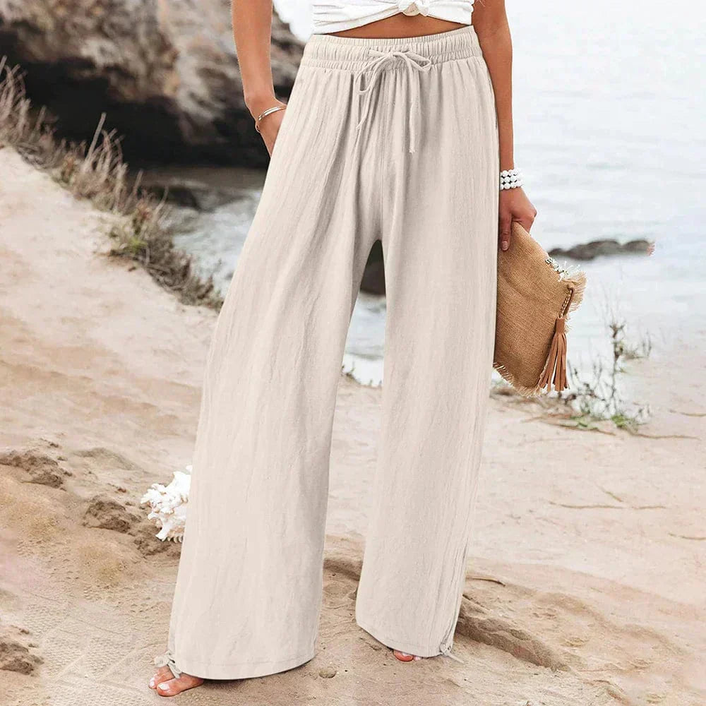 Damen Hose Lässig Baumwolle Beige - Norvielle