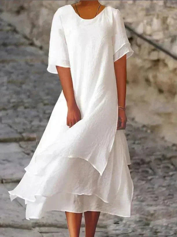 Maya Damen Lange Abendkleider Elegantes Seidenkleid