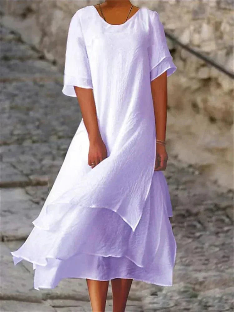 Maya Damen Lange Abendkleider Elegantes Seidenkleid