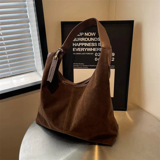 Mela Damen Wildlederhandtasche Alltag Braun - Norvielle