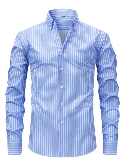 Herren Slim Fit Streifen Knopfhemd - Norvielle