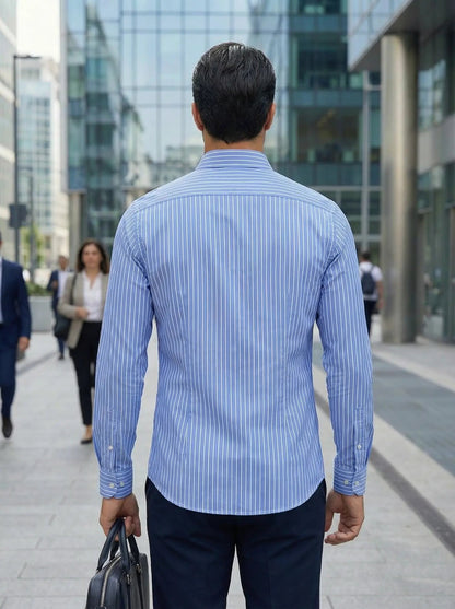 Herren Slim Fit Streifen Knopfhemd