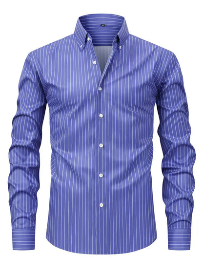 Herren Slim Fit Streifen Knopfhemd