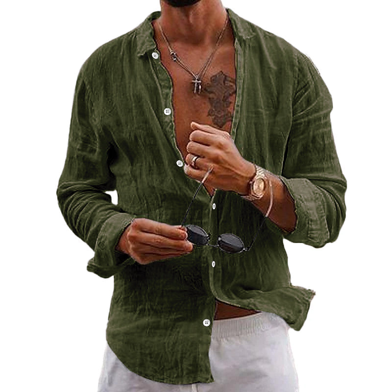 Herren Strandhemd Relaxed Fit Knopfhemd
