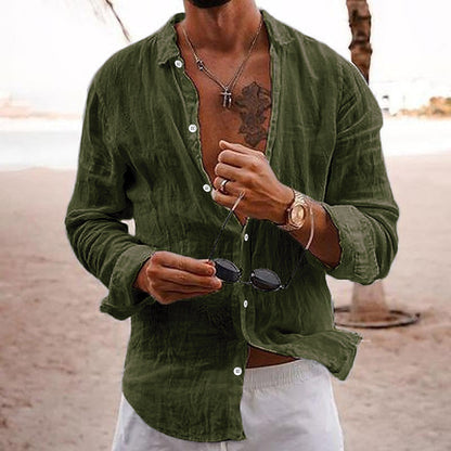Herren Strandhemd Relaxed Fit Knopfhemd