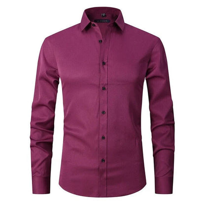 Herren Slim Fit Hemd Knopfleiste Weiss