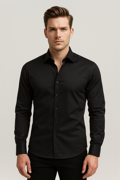 Herren Slim Fit Hemd aus Baumwolle Blau - Norvielle