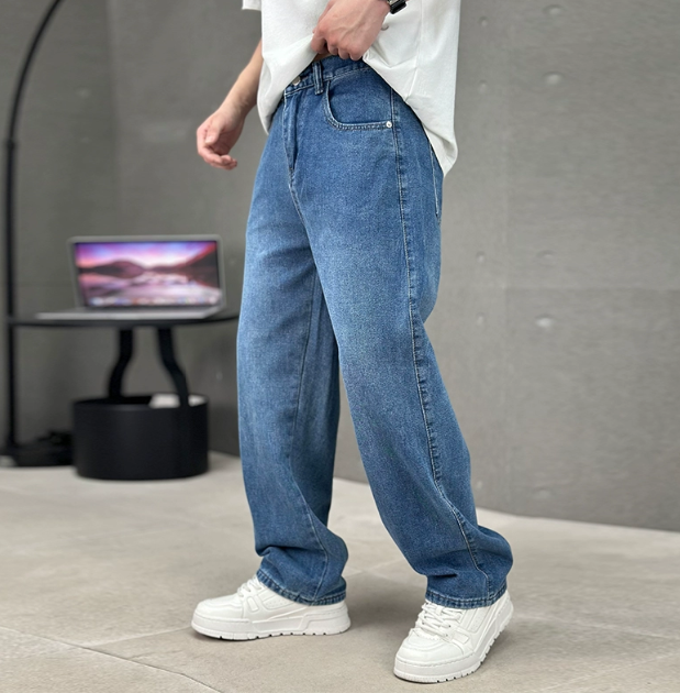 Herren Jeans Lockerer Stil Gerades Bein