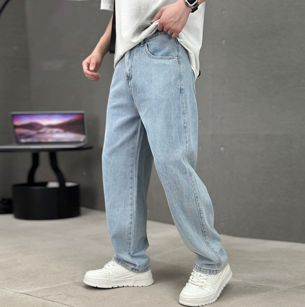 Herren Jeans Lockerer Stil Gerades Bein