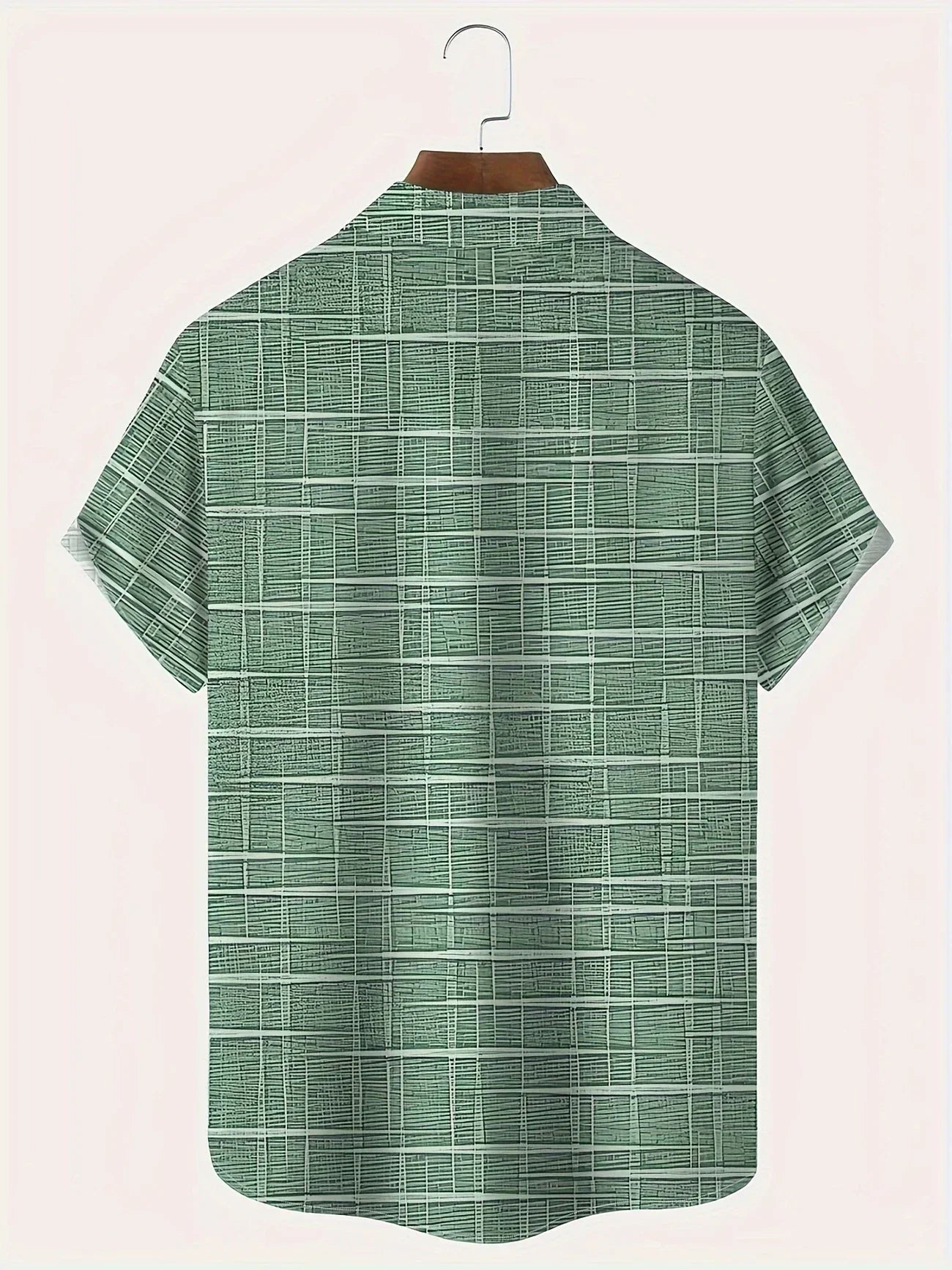 Herren Freizeitshirt Kurzarm Muster Knopfweiß
