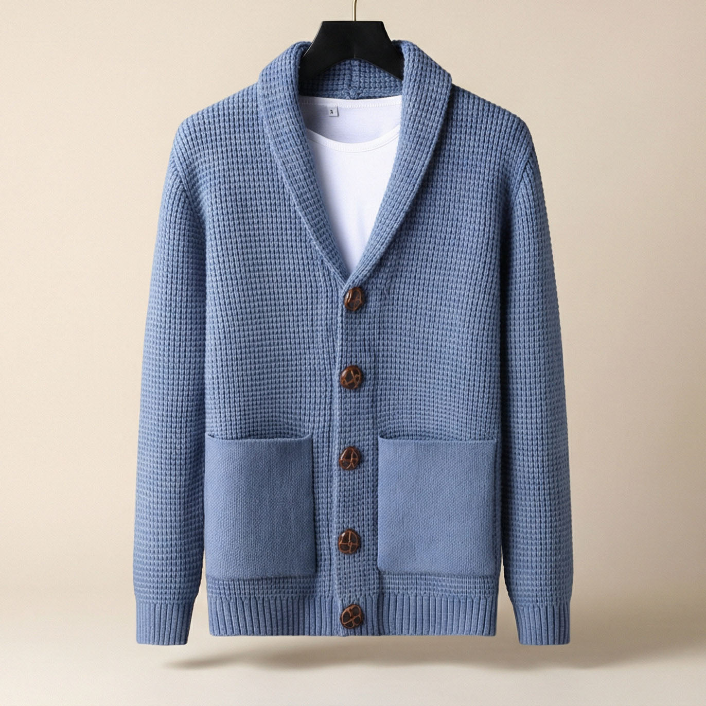 Herren Strickcardigan Schalkragen Knöpfe - Norvielle