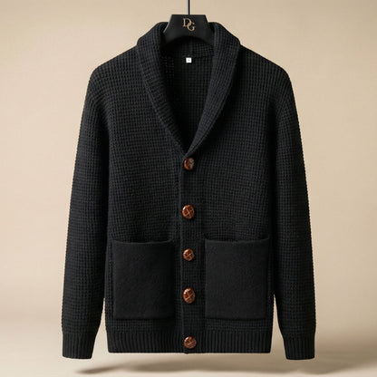 Herren Strickcardigan Schalkragen Knöpfe