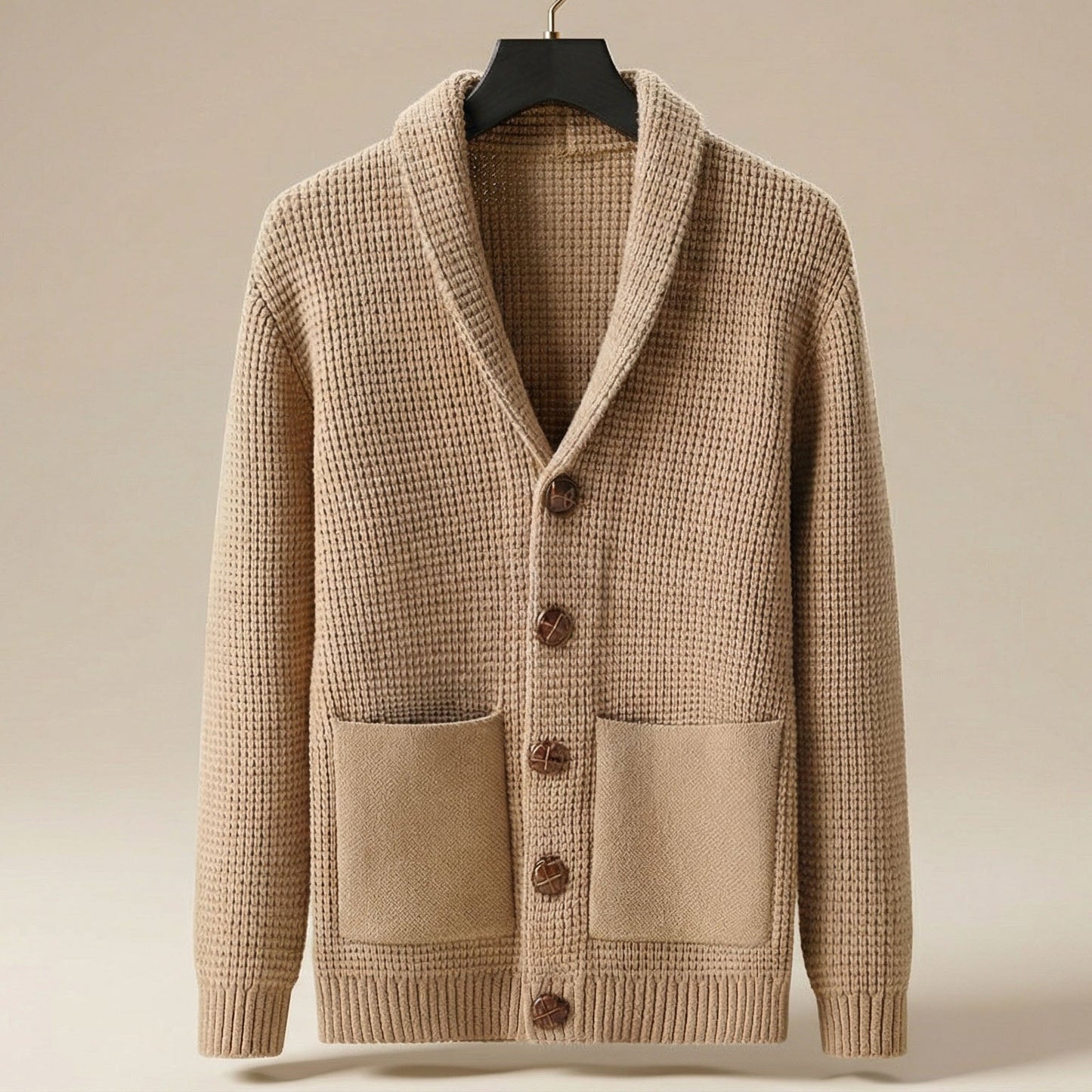 Herren Strickcardigan Schalkragen Knöpfe
