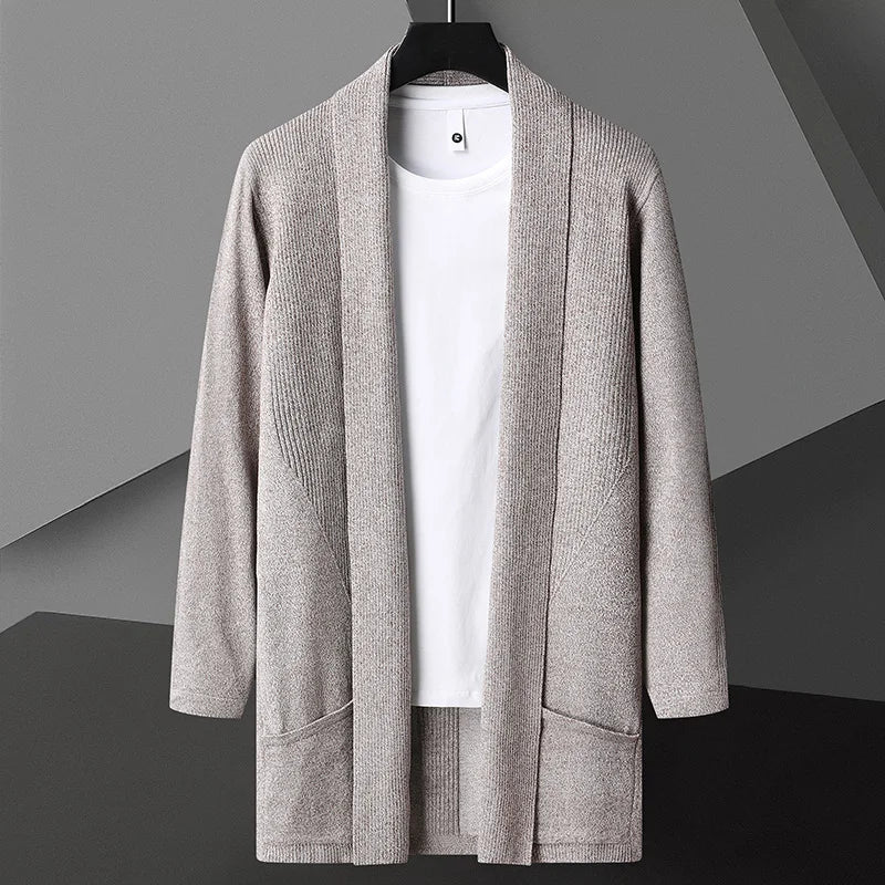 Herren Strickjacke Offen mit Taschen