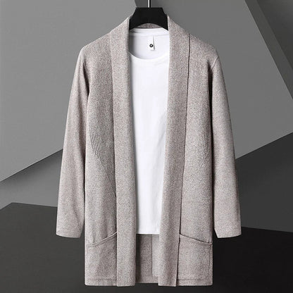 Herren Strickjacke Offen mit Taschen