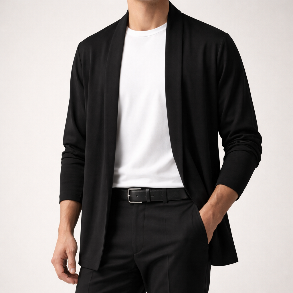 Herren Strickjacke Offen mit Taschen