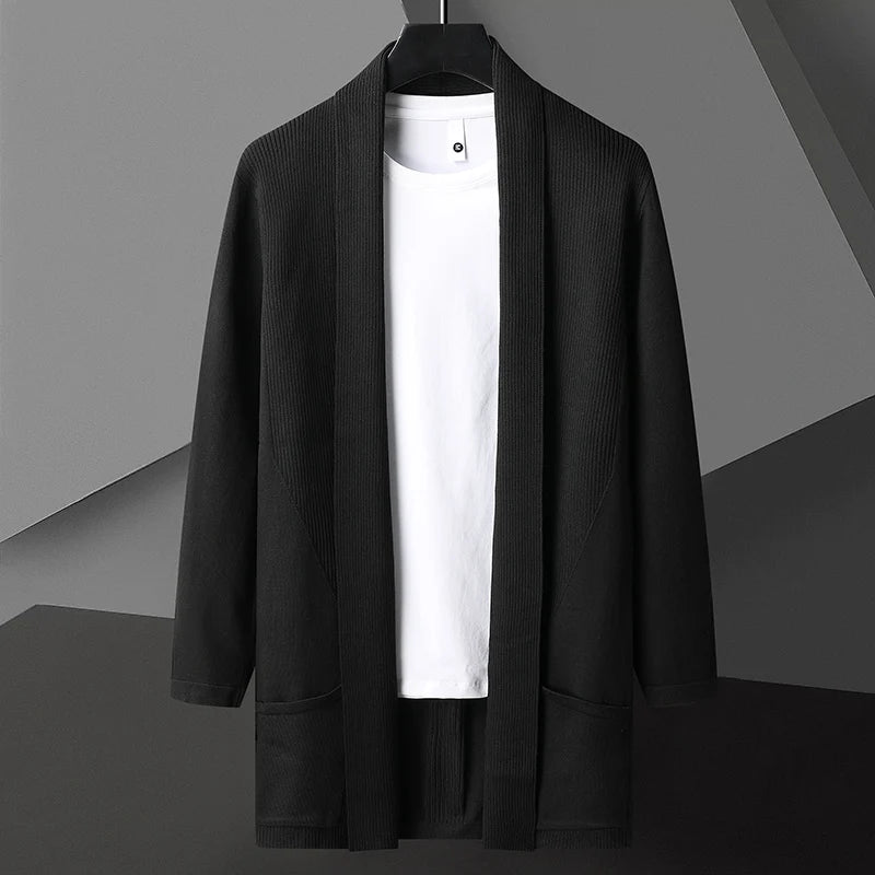 Herren Strickjacke Offen mit Taschen