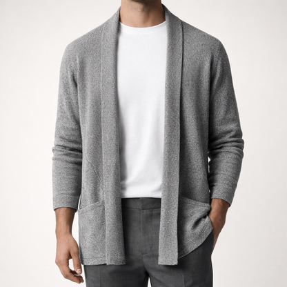Herren Strickjacke Offen mit Taschen - Norvielle
