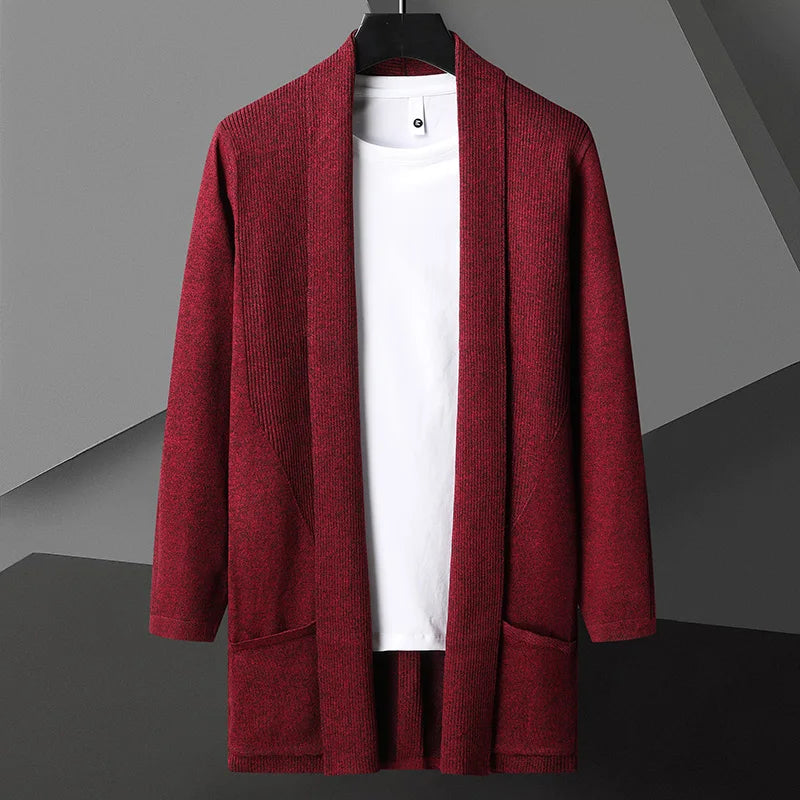 Herren Strickjacke Offen mit Taschen
