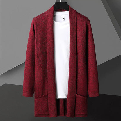 Herren Strickjacke Offen mit Taschen