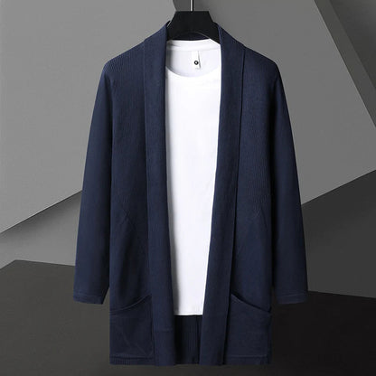 Herren Strickjacke Offen mit Taschen