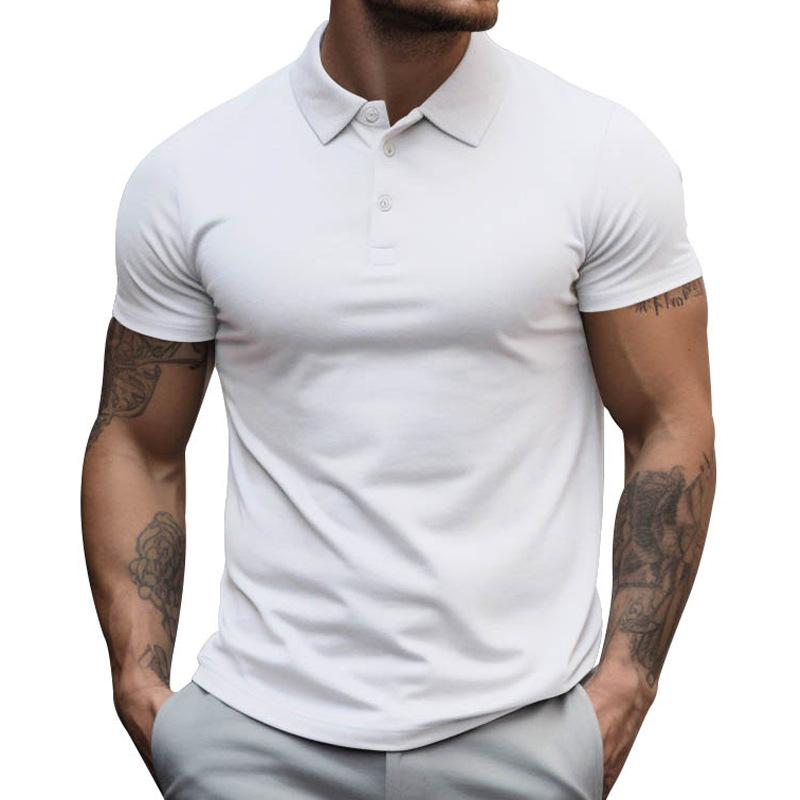 Herren Polo-Shirt Kurzarm Sportlich Weiß