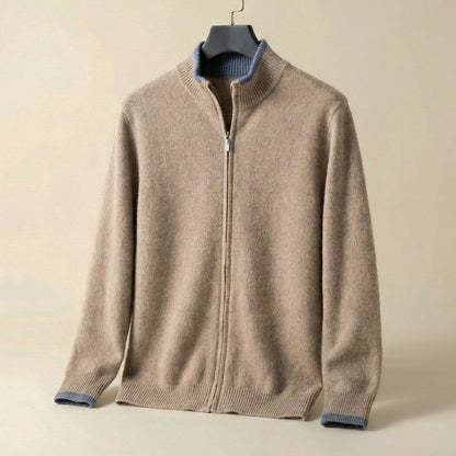 Herren Strickjacke Mit Reißverschluss Stehkragen - Norvielle
