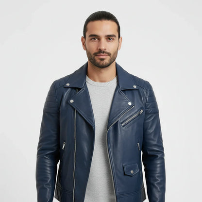 Herren Lederjacke Winter Zip-Up