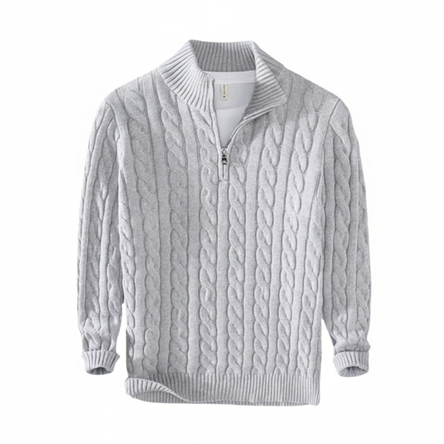 Herren Zopfmuster Pullover Halbzipper - Norvielle