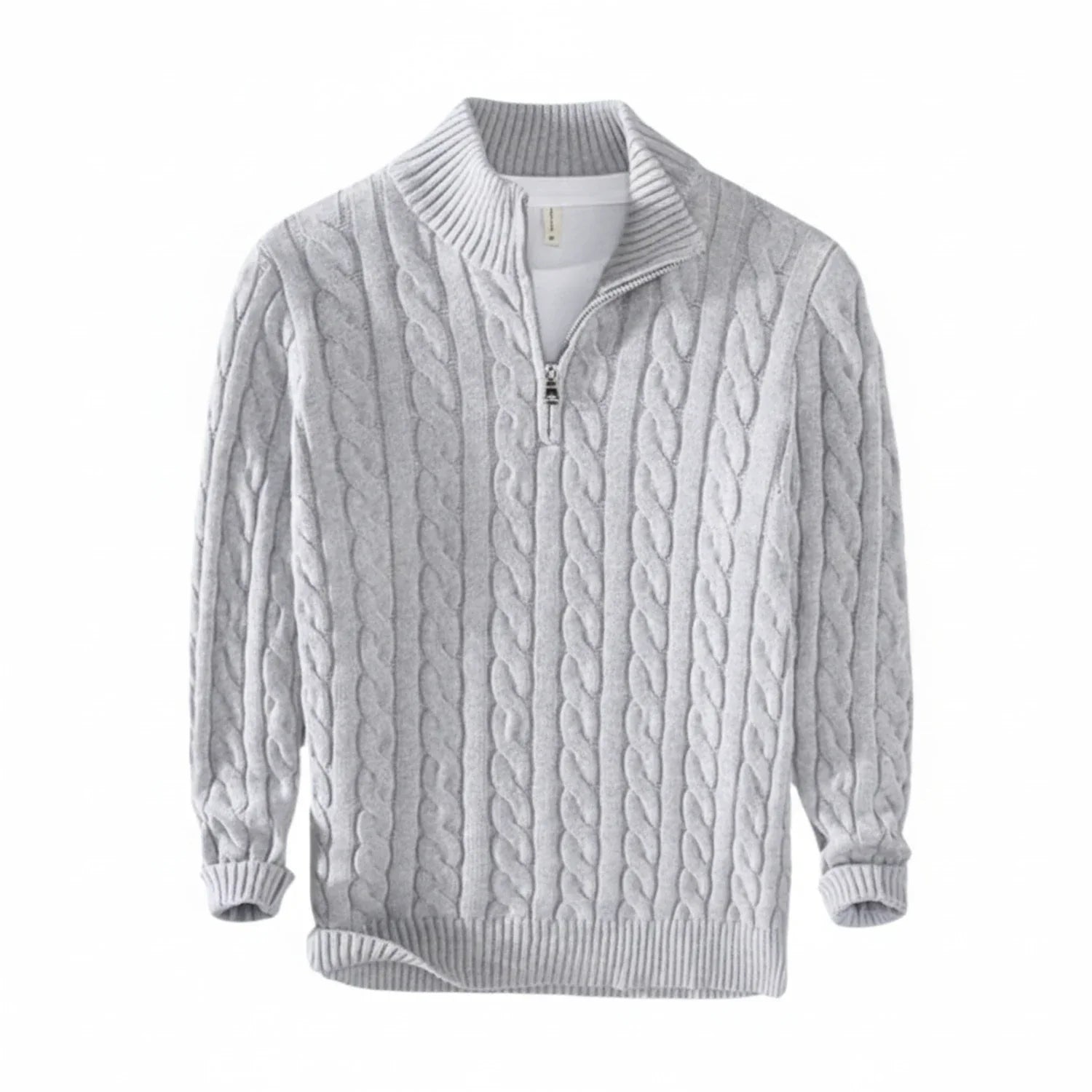 Herren Zopfmuster Pullover Halbzipper - Norvielle