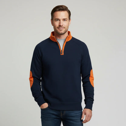 Herren Kontrastpullover Viertelreißverschluss - Norvielle