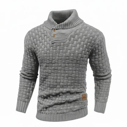 Herren Strickpullover Strukturiert Knopfkragen