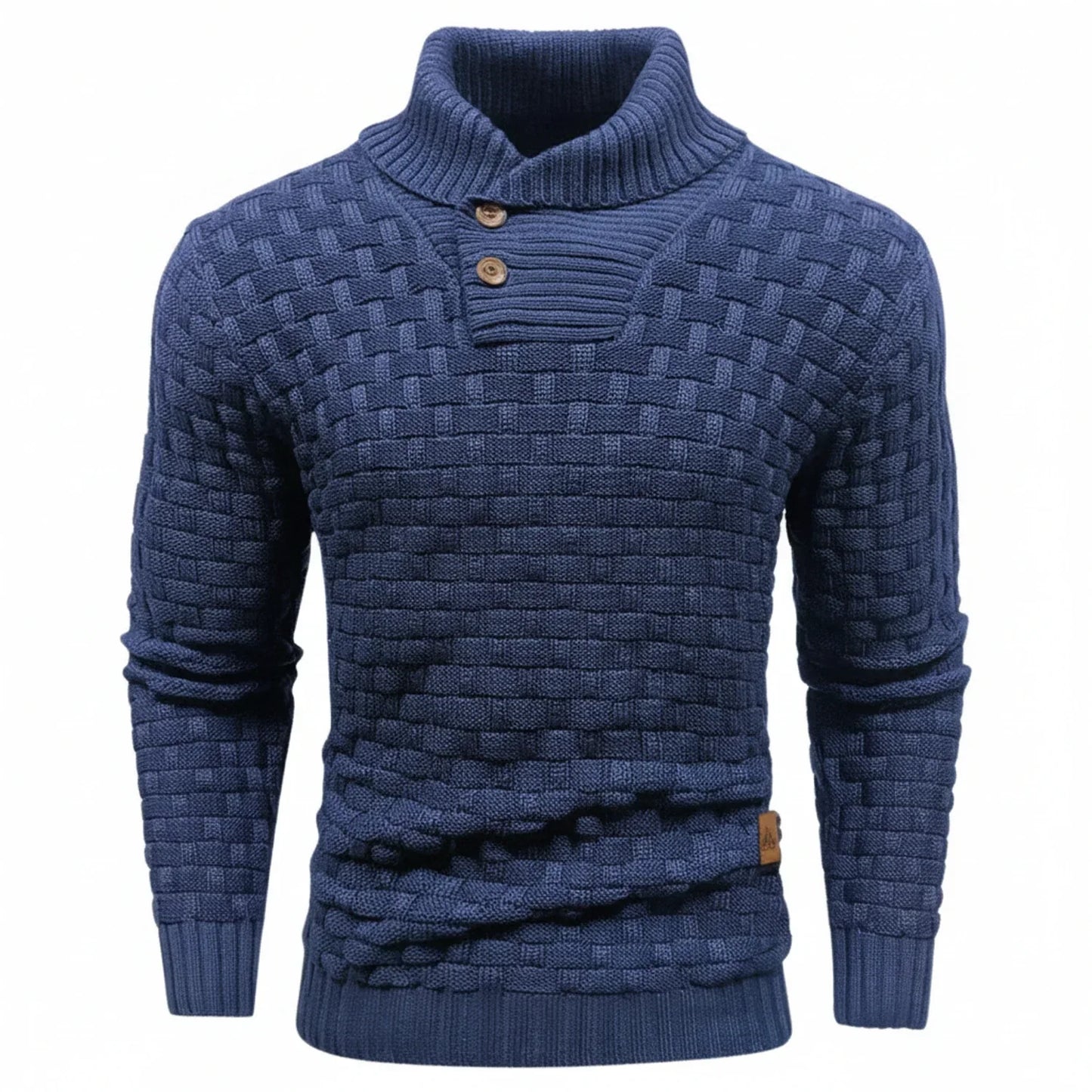 Herren Strickpullover Strukturiert Knopfkragen