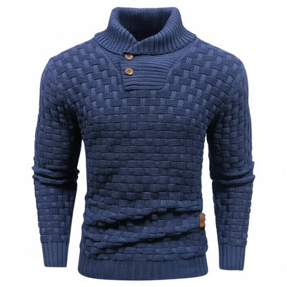 Herren Strickpullover Strukturiert Knopfkragen