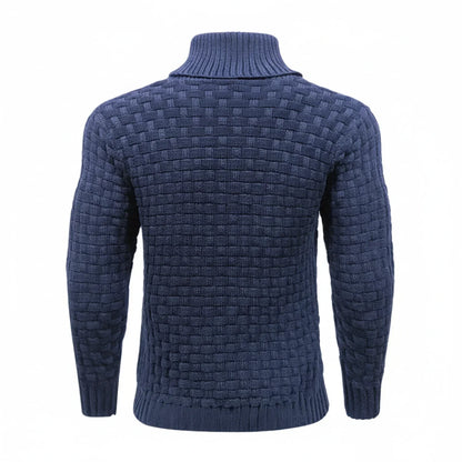 Herren Strickpullover Strukturiert Knopfkragen