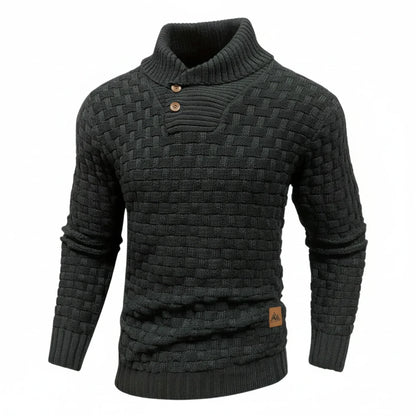 Herren Strickpullover Strukturiert Knopfkragen