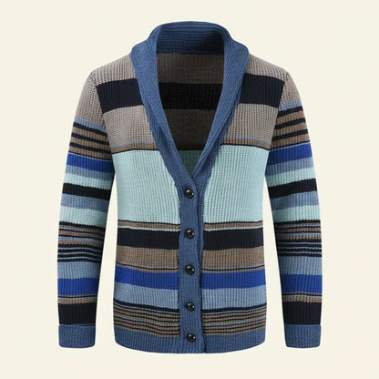 Herren Strickcardigan Gestreift mit Knöpfen