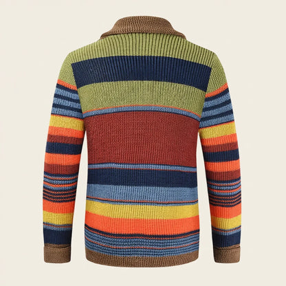 Herren Strickcardigan Gestreift mit Knöpfen