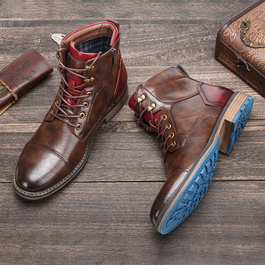 Norvielle Herrenstiefel Robust Leder Braun - Norvielle