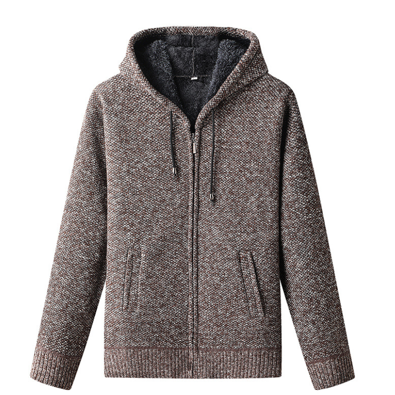 Herren Strickjacke mit Kapuze und Reißverschluss - Norvielle