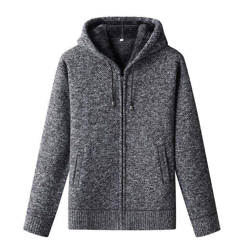 Herren Strickjacke mit Kapuze und Reißverschluss