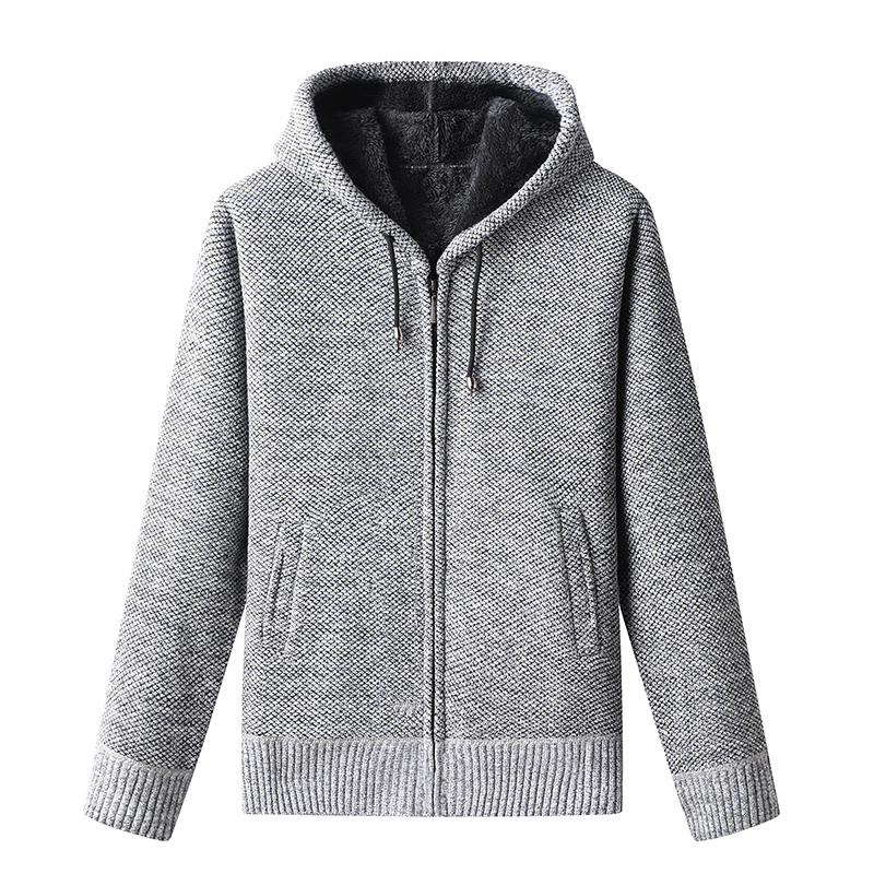 Herren Strickjacke mit Kapuze und Reißverschluss
