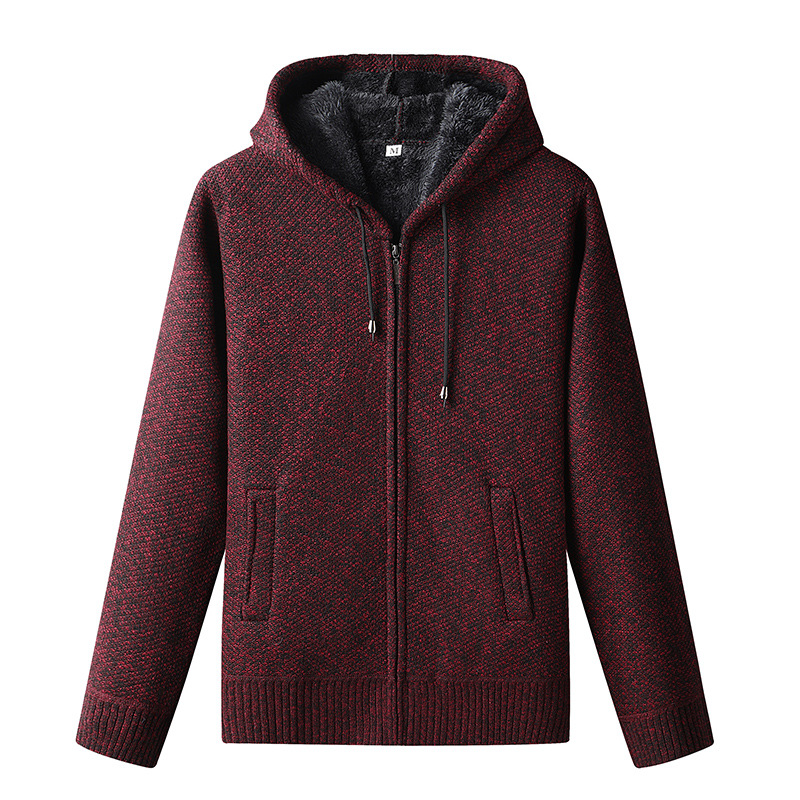 Herren Strickjacke mit Kapuze und Reißverschluss
